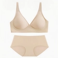 Conjunto de sujetador y braga sin costuras color carne con soporte suave sin aros - S / Top Y Pantalón / Beige
