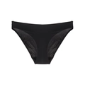 Détail d'une culotte noire sans couture en soie glacée, tissu respirant et élastique - S / Culotte Noire