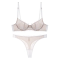 Ensemble lingerie en dentelle française avec soutien-gorge à armatures et string ivoire - S / Haut Et Bas / Ensemble Zirconium Blanc