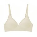 Seamless jelly wireless bra in beige with thin adjustable straps and wide underband - S / Apricot