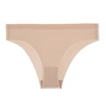 Nahtlose Brasilianischer Slip in Beige mit lasergeschnittenen Kanten und Baumwollfutter - S/M / Hautfarben