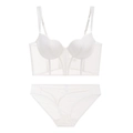 Set lingerie corsetto bianco elegante con stecche di sostegno e slip abbinati - S / Reggiseno e Mutandine Bianchi