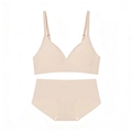 Seamless nude jelly bra and panties set with elastic fabric for a comfortable fit - S / Top And Bottom / Light Skin