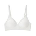 Seamless white jelly wireless bra with adjustable straps for women and triangle cups - White