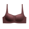 Bralette senza cuciture marrone cioccolato con scollo quadrato e supporto morbido gelatina - Marrone