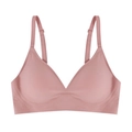 Soutien-gorge push-up sans couture rose poudré avec doubles bretelles réglables - XL-4.0cm / Rose