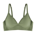 Soutien-gorge push-up sans couture vert olive sans armatures à bretelles réglables - XL-4.0cm / Vert