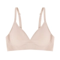 Seamless push-up wireless bra for women in nude beige color with adjustable straps - Light Skin
