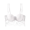 Weißes Bralette im französischen Stil mit zarter Wimpernspitze und Blumenmuster - 70C / Weiß Nur BH