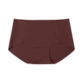Seamless high-waist women's underwear in chocolate brown with smooth antibacterial fabric - Brown