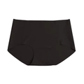 Women's seamless high-waist slimming panties in black antibacterial stretch fabric - Black