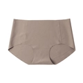 Seamless nude-feel panties for women in taupe color with laser-cut edges and mid-waist fit - Purple and Coffee