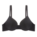 Soutien-gorge push-up noir sans couture avec armatures souples et bretelles fines - Noir (Bonnet Épais)