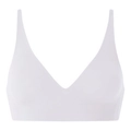 Reggiseno bianco senza cuciture scollo a V senza ferretto con supporto morbido e elastico - S / Bianco