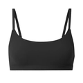 Minimalist black seamless triangle bralette with thin straps and a soft U-neck design - XS / Black (1830B)