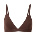 Minimalist deep brown seamless triangle bralette with thin straps in a clean flat lay view - XS / Brown (1829B)