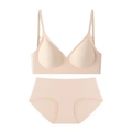 Ensemble lingerie sans couture chair avec soutien-gorge dos en U et culotte - XS / Nu