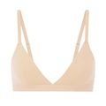 Seamless French triangle cup bralette in nude beige with thin adjustable straps - XS / Nude (1829B)