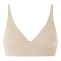 Reggiseno senza cuciture scollo a V beige senza ferretto con supporto morbido - S / Pelle chiara