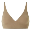 Reggiseno senza cuciture scollo a V con strisce jelly color beige e senza ferretto - S / Pelle Scura