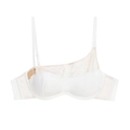 Witte bandeau bh met mesh patchwork en verstelbare bandjes voor een gladde look - S / Witte Bandeau Beha