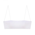 White seamless thin strap bandeau bra set made from elastic fabric for teen girls - S / Single Bra / White