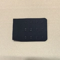 Makroansicht der nahtlosen schwarzen 4-Reihen 3-Haken Unterwäsche-Verlängerung aus Stoff - Einheitsgröße / Schwarz (3 Reihen)