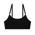 Close-up of seamless black ultra-thin bralette with adjustable thin shoulder straps - S / Black