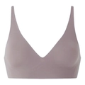 Seamless V-neck jelly strip supportive wireless bra in dusty purple with thin straps - Brown