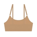 Seamless ultra-thin beige bralette for women with adjustable straps on a white background - S / Deep Skin