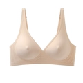 Nahtloser bügelloser BH in Beige mit weicher Stütze und breiten Trägern für Komfort - S / Beige