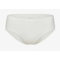 Seamless low waist white cotton panties with elastic edges for women in minimalist style - White