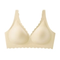 Naadloze diepe V-beha met golvende randen en zachte jelly-ondersteuning in beige - XS / Warm Nude