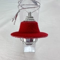 Palla disco festiva con cappello di feltro rosso e cordino argento per decorazioni natalizie - Palla 2cm Rosso