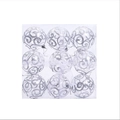Set di 9 palline di Natale trasparenti con spirali glitterate argento e nastro bianco - Argento / 6cm