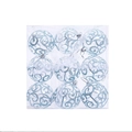 9-piece clear Christmas ball ornament set with blue glitter scroll patterns in a gift box - Blue