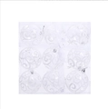 Set of 9 transparent PET Christmas balls with white glitter spiral patterns in a gift box - White
