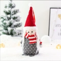 Simpatico gnomo di Babbo Natale rosso e grigio senza volto da appendere all'albero - Pupazzo di neve dai capelli lunghi