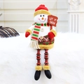 Charmanter Plüsch-Schneemann mit langen Beinen und Let It Snow Schild für Weihnachten - Schneemann