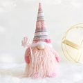Gnome de la Saint-Valentin en peluche rose avec bonnet tricoté et rose décorative - Style 5211 / Rose