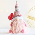 Gnome de la Saint-Valentin rose avec cœur et barbe longue pour décoration d'intérieur - Style 5212 / Rose
