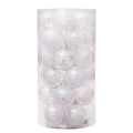 Set di palline di Natale trasparenti in PET con glitter e paillettes in confezione - Bianco