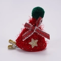 Fermaglio per capelli a forma di cappello di Natale rosso con pompon verde e stella dorata - Fiocco