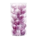 Set di palline di Natale viola con glitter e paillettes in una confezione cilindrica - Viola