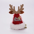 Fermaglio per capelli a forma di mini cappello di Natale con corna glitterate e scritta festiva - Clip per Cappello in Velluto Lucido - Cervo