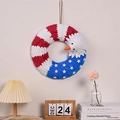 Ghirlanda Patriotica di Aquila Americana con Piume Rosse Bianche e Blu per Pareti - 27cm