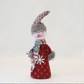 Colgante de muñeco de nieve navideño con traje de punto rojo y gorro con copo - Muñeco de nieve