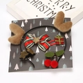 5-teiliges Weihnachts-Haarschmuck-Set mit Rentiergeweih-Stirnband und festlichen Spangen - Khakifarbener Stil