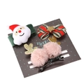 Set de 3 pinzas para el pelo de Navidad con gorro de Papá Noel y astas de reno brillo - Santa Claus