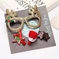 Set de fête de Noël avec lunettes de renne à paillettes, barrettes étoiles et bonnet - Style Renne Doré